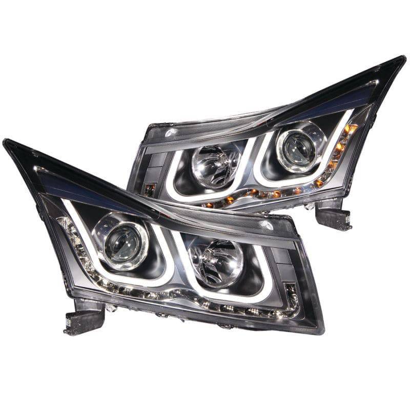 ANZO 2011-2015 Chevrolet Cruze Projector Headlights w/ U-Bar Black - My Store