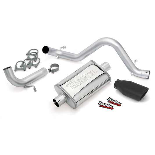 Banks Power 12-15 Jeep 3.6L Wrangler (All) - 2dr Monster Exh Sys - SS Single Exh w/ Black Tip - Mammoth Racing -
