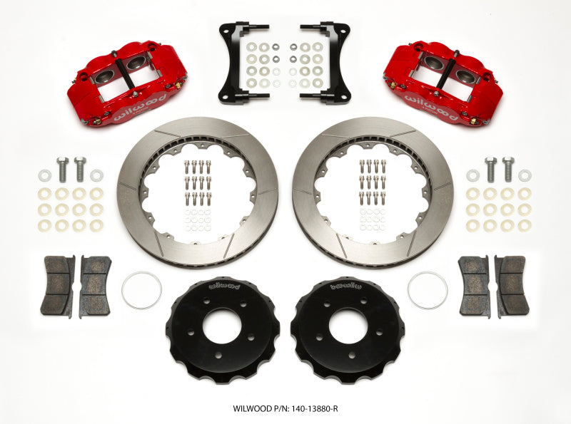 Wilwood Narrow Superlite 4R Front Hat Kit 12.88in Red 2007-Up Jeep Wrangler - My Store