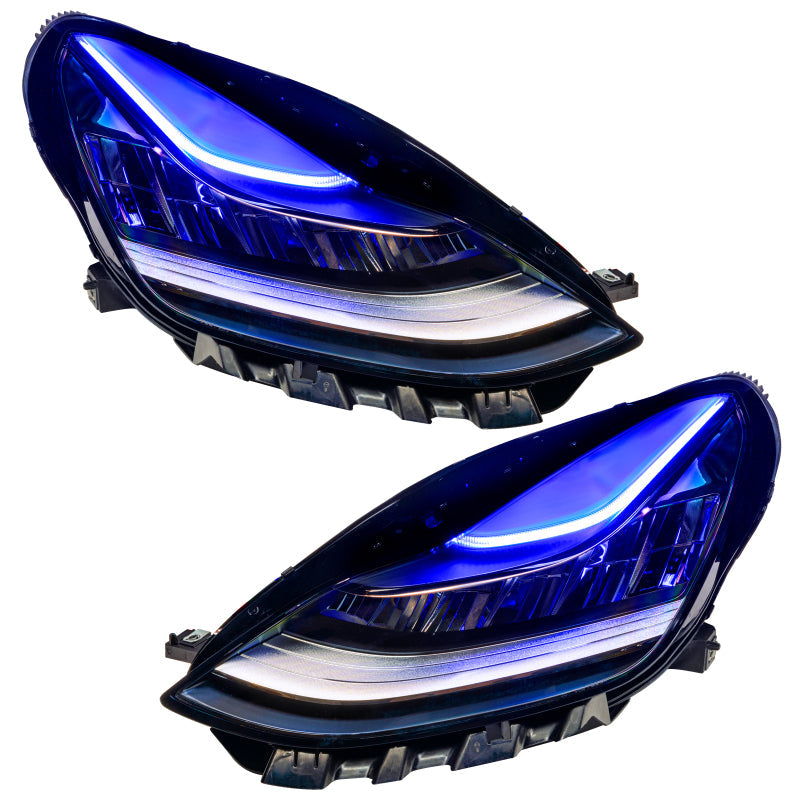 Oracle 17-21 Tesla Model 3 Headlight DRL Upgrade Kit - ColorSHIFT 2 - Mammoth Racing -