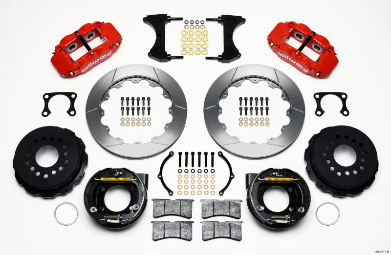 Wilwood Narrow Superlite 4R Rear P-Brk Kit 12.88in Red Big Ford Old Style 2.36in Offset - My Store