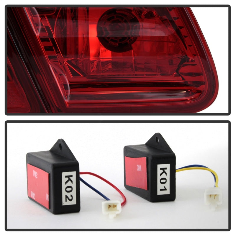 Xtune Mercedes Benz W210 E-Class 96-02 LED Tail Lights Red Smoke ALT-CL-MBW210-LED-RSM - Mammoth Racing -