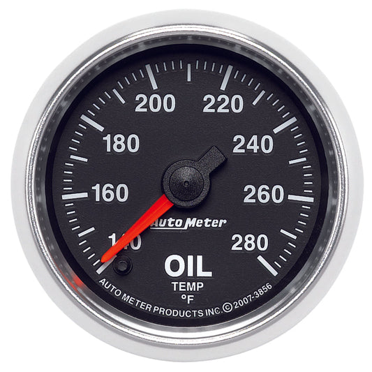 Autometer GS Series 2-1/16in Oil Temperature Gauge 140-280 Degrees Electric Full Sweep - My Store