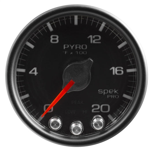 Autometer Spek-Pro Gauge Pyro. (Egt) 2 1/16in 2000f Stepper Motor W/Peak & Warn Blk/Blk - My Store
