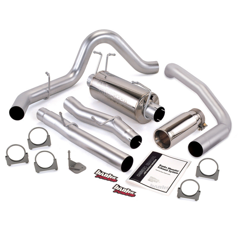 Banks Power 03-07 Ford 6.0L SCLB Monster Exhaust System - SS Single Exhaust w/ Chrome Tip - Mammoth Racing -