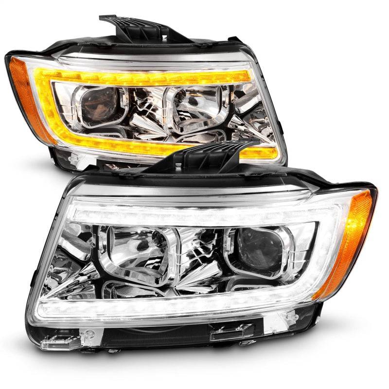 ANZO 11-13 Jeep Grand Cherokee (Factory Halogen Only) Projector Headlights w/Light Bar Swchbk Chrome - My Store