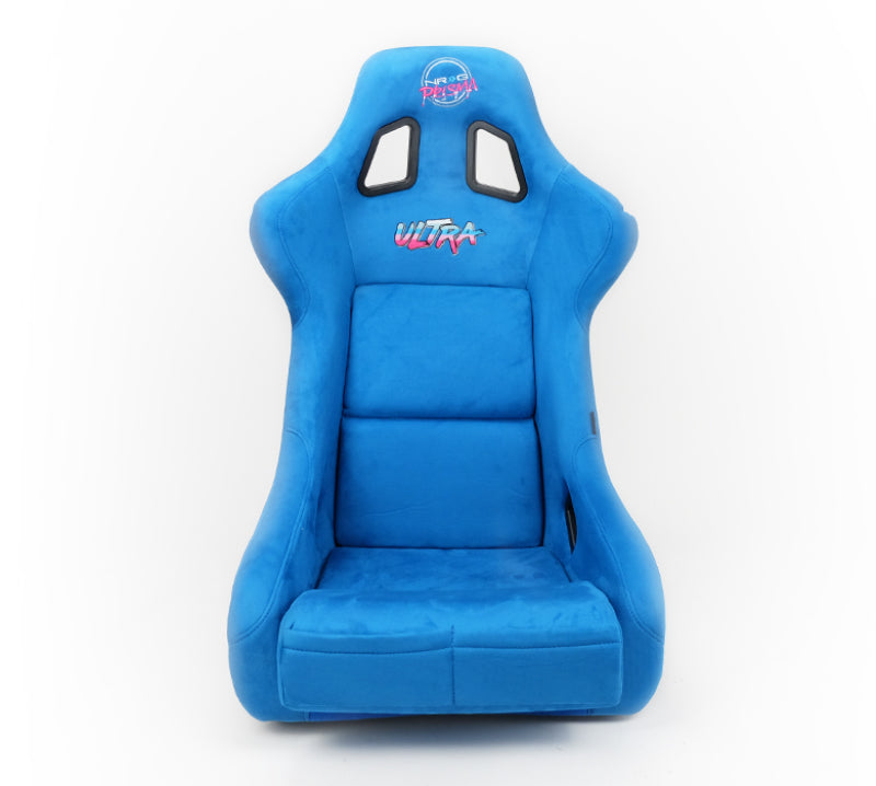 NRG FRP Bucket Seat ULTRA Edition - Large (Blue Alcantara/Gold Glitter Back) - My Store