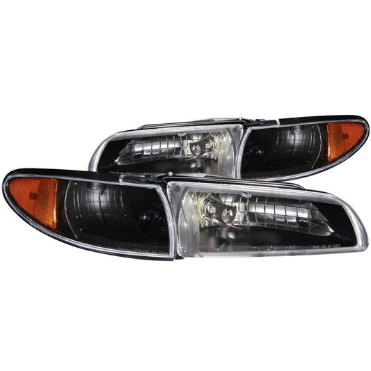 ANZO 1997-2003 Pontiac Grand Prix Crystal Headlights Black - Mammoth Racing -