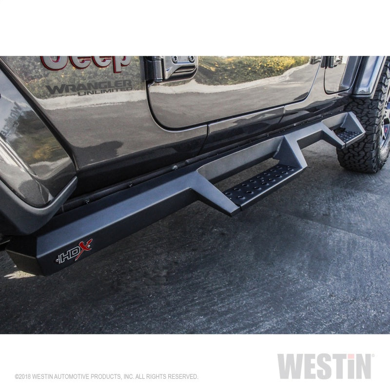 Westin 18-20 Jeep Wrangler JL Unlimited 4DR HDX Drop Nerf Step Bars - Textured Black - Mammoth Racing -