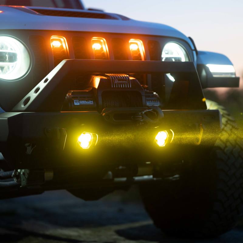 KC HiLiTES Flex ERA 3 Dual Mode SAE Fog Lights - 2-Light Master Kit for Jeep Aftermarket Bumpers - Mammoth Racing -