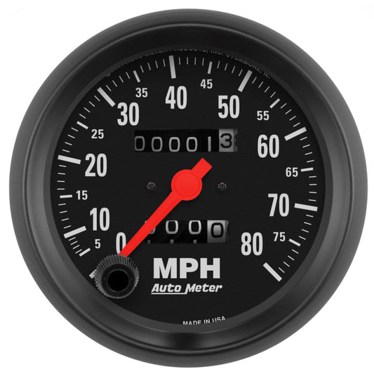 Autometer Z Series 3-3/8in Mechanical 0-80mph Speedometer Gauge - My Store