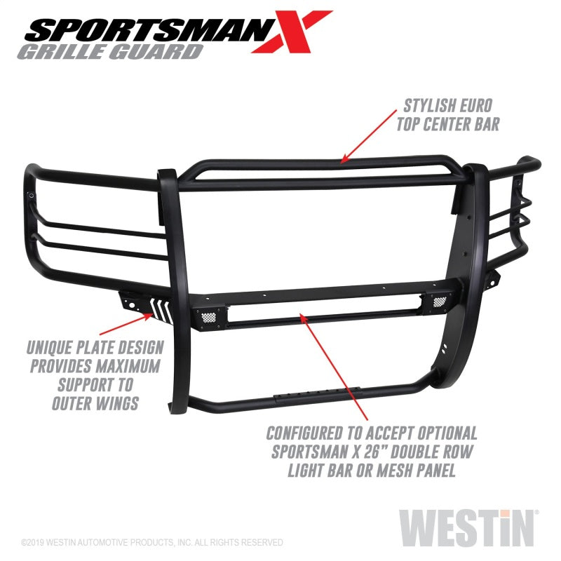 Westin 16-18 Chevy Silverado 1500 Sportsman X Grille Guard - Textured Black - Mammoth Racing -