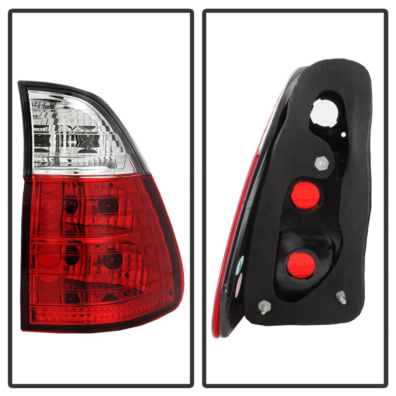 Spyder BMW E53 X5 00-06 4PCS Euro Style Tail Lights- Red Clear ALT-YD-BE5300-RC - Mammoth Racing -