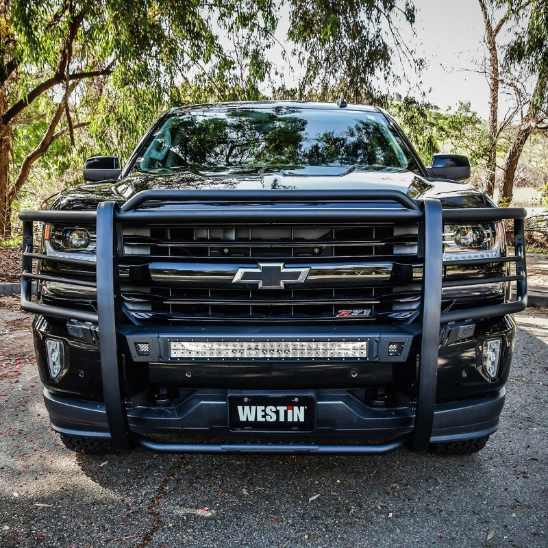 Westin 16-18 Chevy Silverado 1500 Sportsman X Grille Guard - Textured Black - Mammoth Racing -