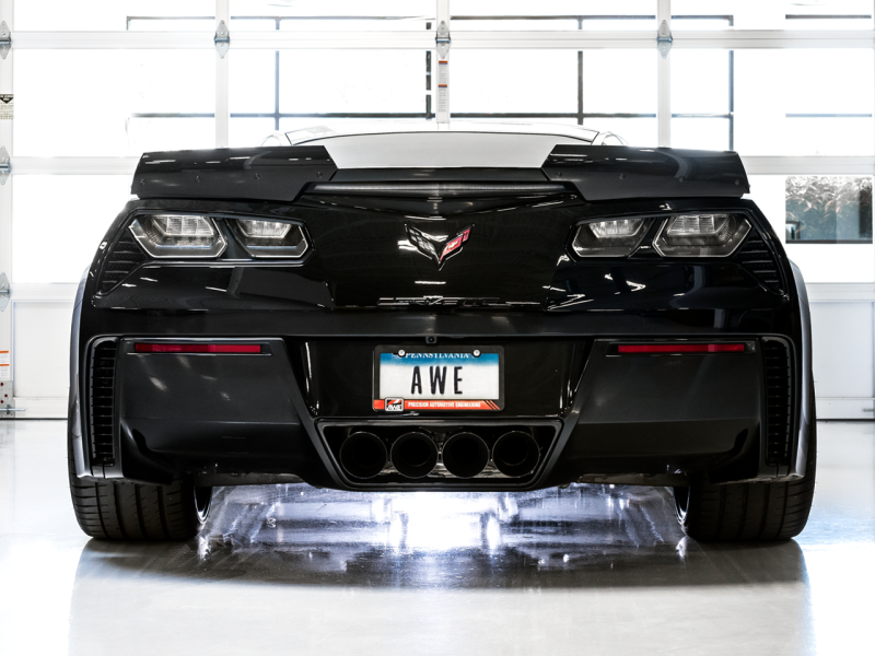 AWE Tuning 14-19 Chevy Corvette C7 Z06/ZR1 Touring Edition Axle-Back Exhaust w/Black Tips - Mammoth Racing -