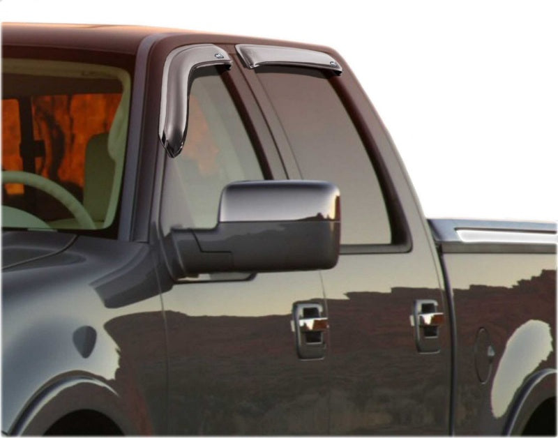 AVS 06-08 Lincoln Mark LT Ventvisor Outside Mount Front & Rear Window Deflectors 4pc - Chrome - Mammoth Racing -