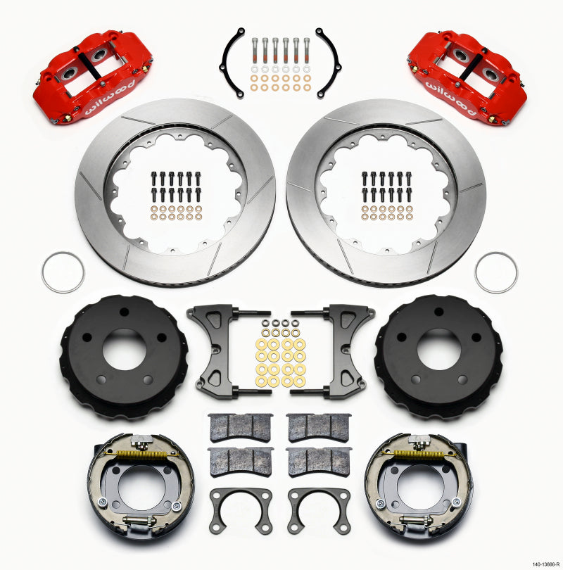 Wilwood Narrow Superlite 4R Rear P-Brk Kit 14.00in Red Big Ford New 2.38in Off Bronco 5 x 5.50 - My Store