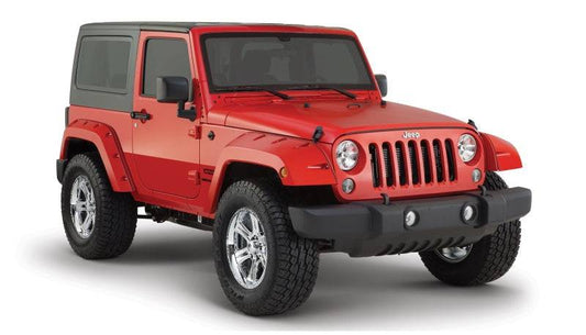 Bushwacker 07-18 Jeep Wrangler Pocket Style Flares 2pc Fits 2-Door Sport Utility Only - Black - Mammoth Racing -