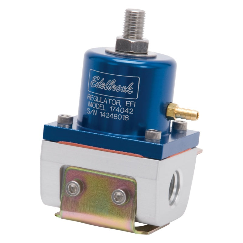 Edelbrock Fuel Pressure Regulator EFI 180 GPH 35-90 PSI -6 In/Out -6 Return Blue/Clear - My Store