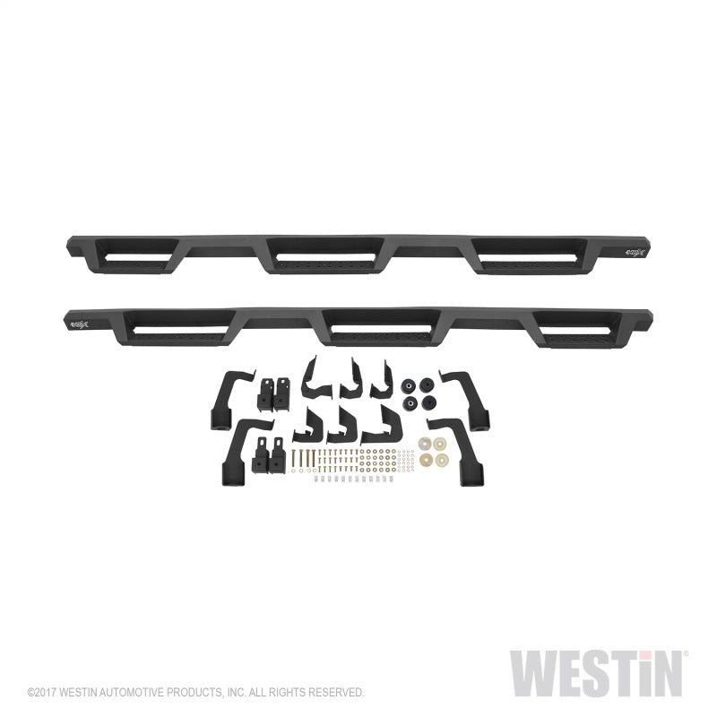 Westin 14-18 Chevrolet Silverado 1500 DC 6.5ft Bed HDX Drop W2W Nerf Step Bars - Tex. Blk - Mammoth Racing -