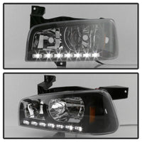 Xtune Dodge Charger 06-10 1Pc LED Crystal Headlights Black HD-ON-DCH05-1PC-LED-BK - Mammoth Racing -