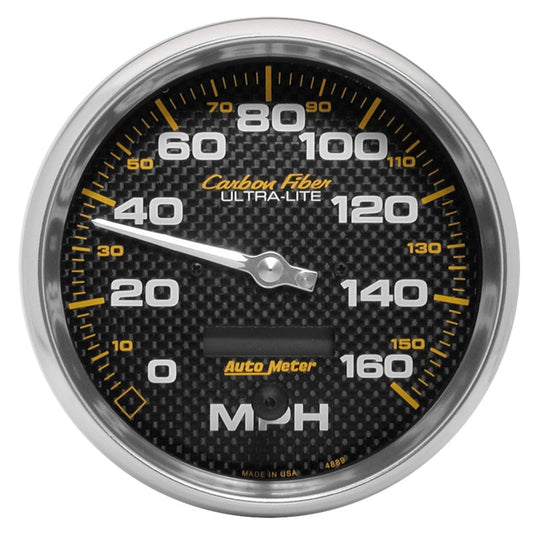 Autometer Carbon Fiber Series 5-inch 160 MPH Elec. Programmable Speedometer - My Store