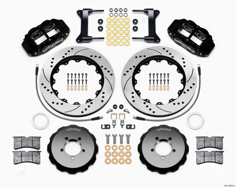 Wilwood Narrow Superlite 6R Front Hat Kit 14.00in Drilled 1999-2012 Subaru WRX w/Lines - Mammoth Racing -