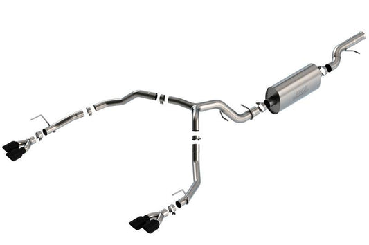 Borla 21-22 Chevrolet Tahoe 6.2L V8 2/4WD 4DR T-304 SS Touring Cat-Back Exhaust w/ Black Chrome Tips - Mammoth Racing -