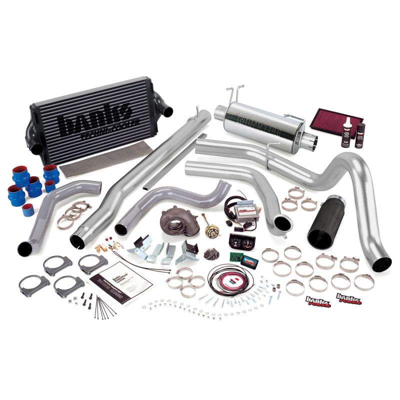 Banks Power 99.5-03 Ford 7.3L F250/350 Auto PowerPack System - SS Single Exhaust w/ Black Tip - Mammoth Racing -
