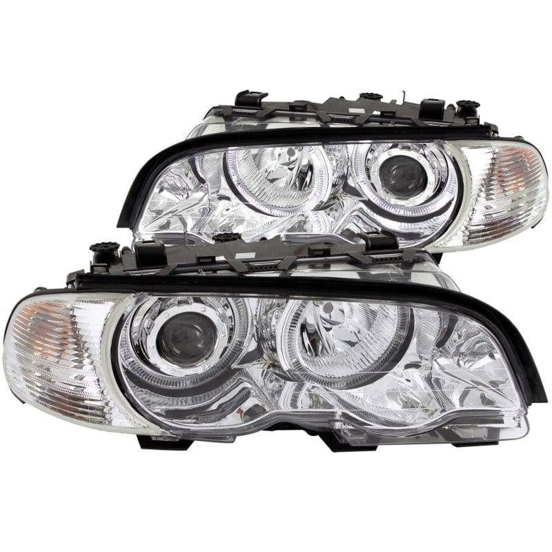 ANZO 2000-2003 BMW 3 Series E46 Projector Headlights w/ Halo Chrome - My Store