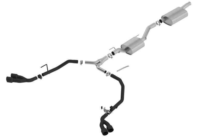 Borla 2020 Jeep Gladiator JT 3.6L V6 AT/MT AWD 2.75-2in Touring Catback Ceramic Blk Tailpipe & Tips - Mammoth Racing -