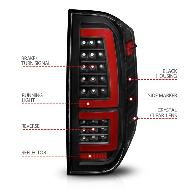 ANZO 2014-2021 Toyota Tundra LED Taillights Black Housing/Clear Lens - My Store