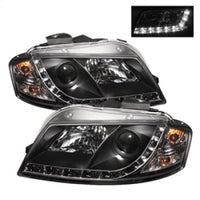 Spyder Audi A3 06-08 Projector Headlights Halogen Model Only - DRL Black PRO-YD-AA306-DRL-BK - Mammoth Racing -