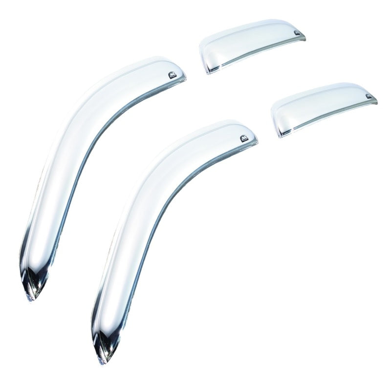 AVS 04-12 Chevy Colorado Crew Cab Ventvisor Front & Rear Window Deflectors 4pc - Chrome - Mammoth Racing -