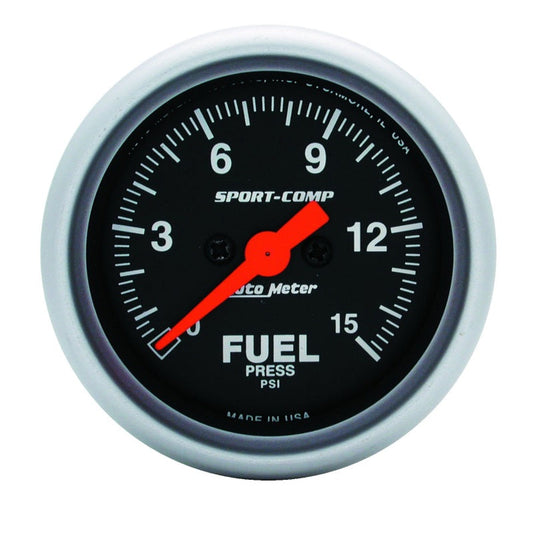 Autometer Sport-Comp 52mm 15psi Electronic Fuel Pressure Gauge - My Store