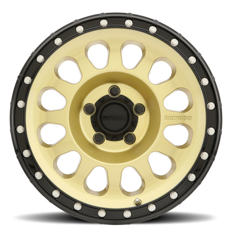Method Mr315 18x9 +18mm Offset 5x150 110.5mm CB Gold/Black Street Loc Wheel - Mammoth Racing -