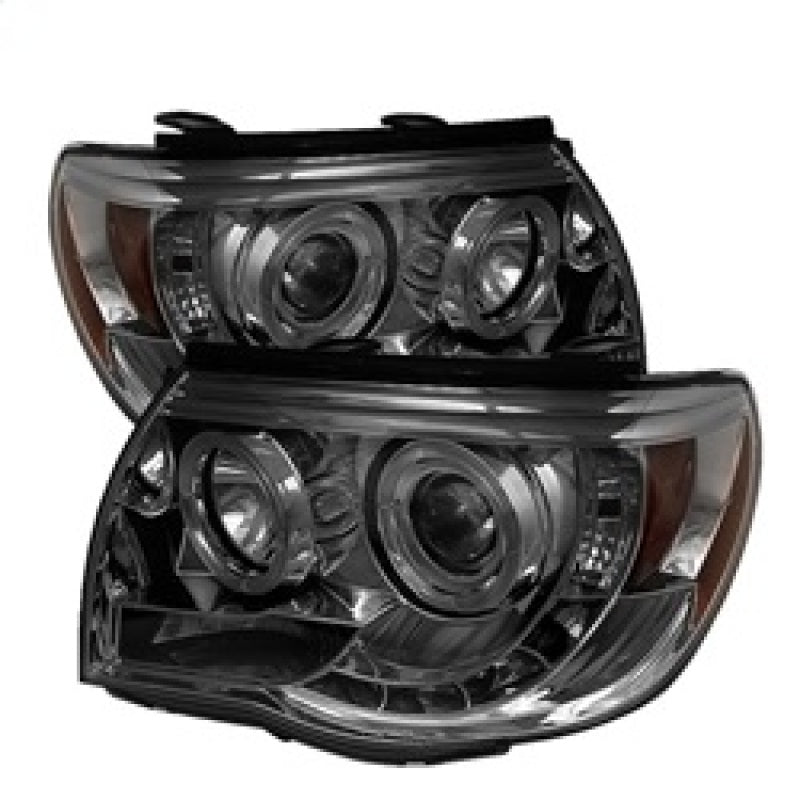 Spyder Toyota Tacoma 05-11 Projector Headlights LED Halo LED Smoke High H1 Low H1 PRO-YD-TT05-HL-SM - Mammoth Racing -