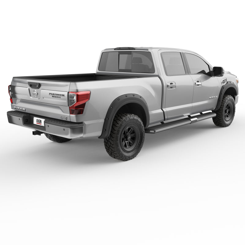 EGR 17-23 Nissan Titan Traditional Bolt-On Look Fender Flareswith Fender Badge Set Of 4 - Mammoth Racing -