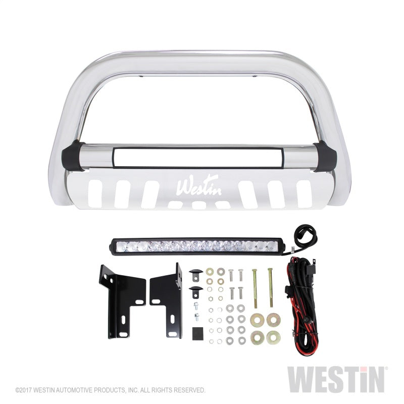 Westin 2005-2015 Toyota Tacoma Ultimate LED Bull Bar - Chrome - Mammoth Racing -