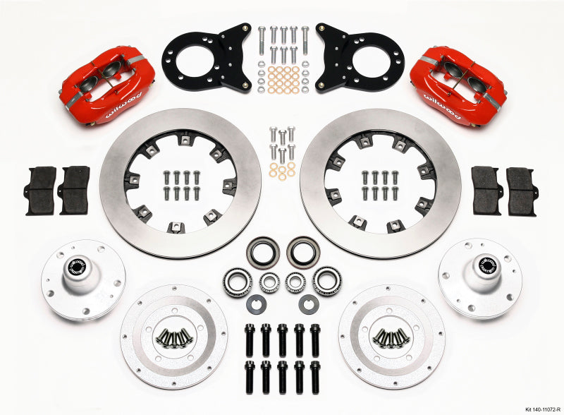 Wilwood Forged Dynalite Front Kit 12.19in Red 1965-1969 Mustang Disc & Drum Spindle - Mammoth Racing -