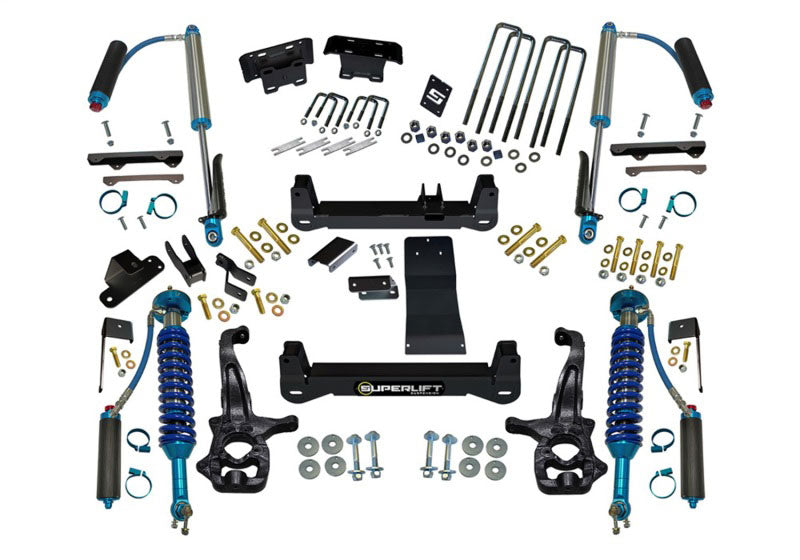 Superlift 2019 Chevy Silv 1500 4WD 6in Lift Kit w/ Alum/Stamped Steel Control Arms & BIL Rear Shocks - Mammoth Racing -