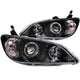 ANZO 2004-2005 Honda Civic Projector Headlights w/ Halo Black - My Store