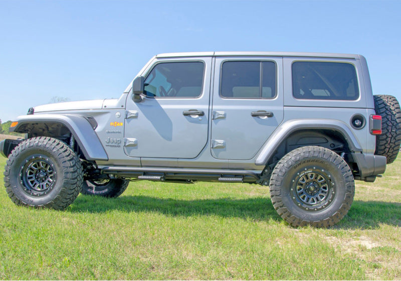 N-Fab RKR Rails 2018 Jeep Wrangler JL 4 Door Dab Length - Gloss Black - 1.75in - Mammoth Racing -