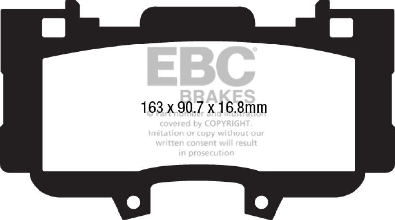 EBC 15+ Ford Mustang 2.3 Turbo Performance Pkg Yellowstuff Front Brake Pads - My Store