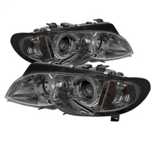 Spyder BMW E46 3-Series 02-05 4DR Projector Headlights 1PC LED Halo Smke PRO-YD-BMWE4602-4D-AM-SM - Mammoth Racing -