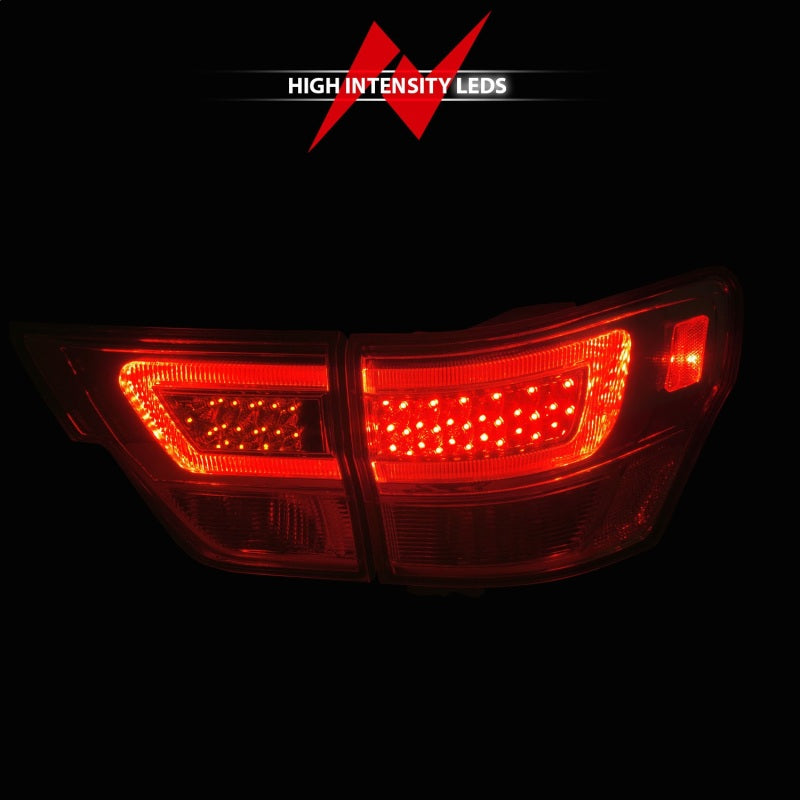 ANZO 11-13 Jeep Grand Cherokee LED Taillights w/ Lightbar Chrome Housing/Clear Lens 4pcs - Mammoth Racing -