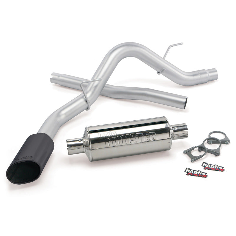 Banks Power 09-10 Ford F-150 5.4L CCSB/CCLB Monster Exhaust System - SS Single Exhaust w/ Black Tip - Mammoth Racing -