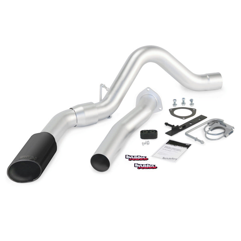 Banks Power 07-10 Chev 6.6L LMM ECSB-CCLB Monster Exhaust System - SS Single Exhaust w/ Black Tip - Mammoth Racing -