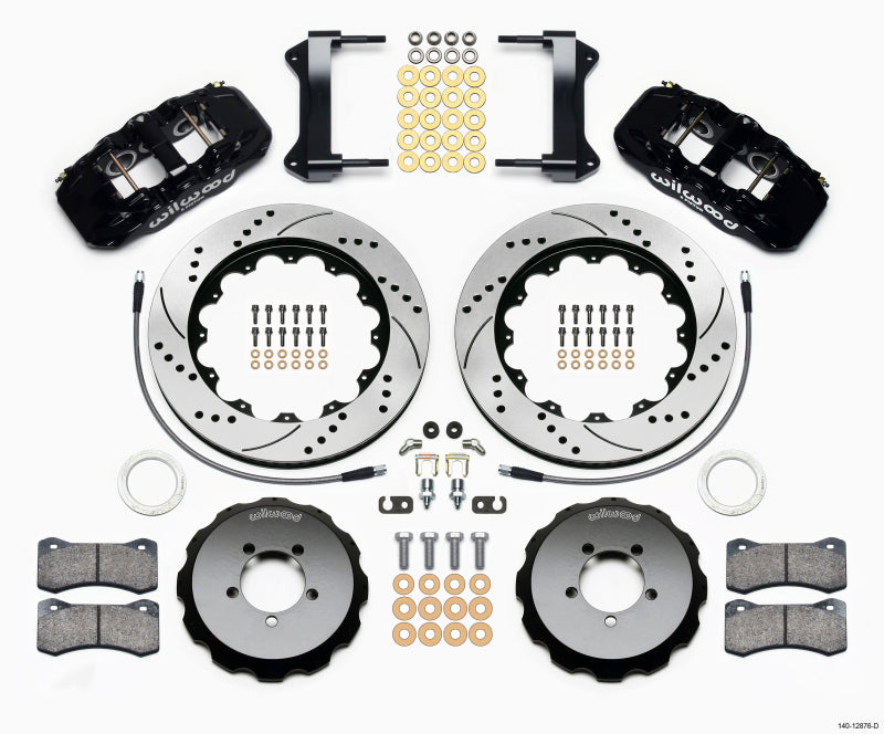 Wilwood Aero6 Front Hat Kit 14.00 Drilled 1999-2012 Subaru WRX w/Lines - Mammoth Racing -