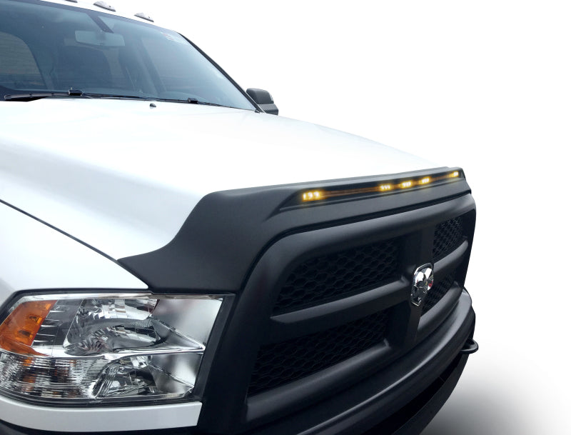 AVS 2010-2019 Dodge Ram 2500 Aeroskin Low Profile Hood Shield w/ Lights - Black - Mammoth Racing -